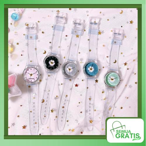 Foto Produk Semua Gratis - Jam Tangan Wanita Quartz Motif Bunga Daisy Kecil Strap - Hitam dari Semua Gratis