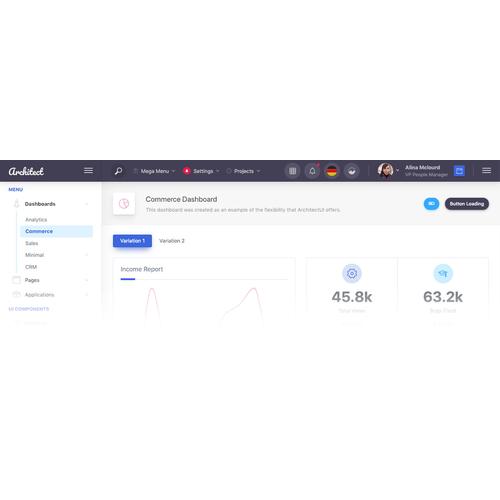 Jual ArchitectUI Dashboard HTML PRO Premium Admin Template Kota