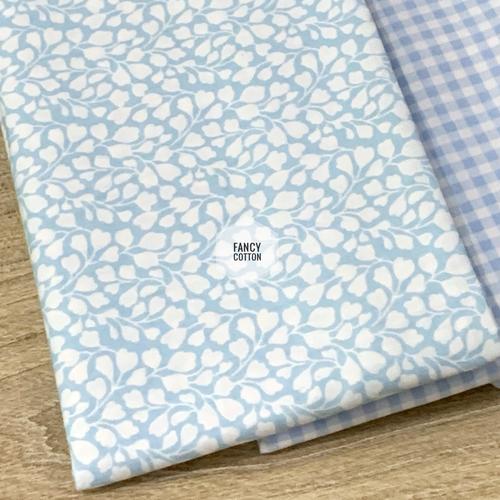 Gambar kain katun jepang motif bunga serian biru muda kombinasi - kode C dari Fancy Cotton Kota Bandung Tokopedia