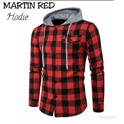 Foto Produk kemeja hoodie lengan panjang motif kotak casual pria - L - dari SJ-FASHION