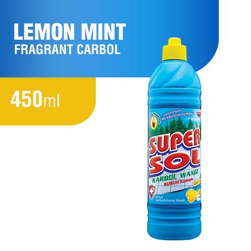 Foto Produk Supersol Karbol Wangi Lemon Mint Botol 450 ml dari Wings Official Store