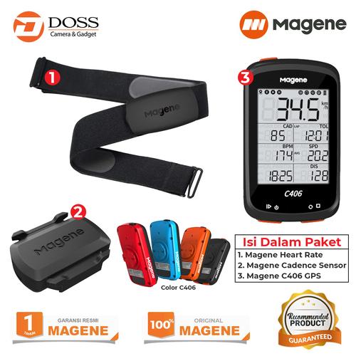 Foto Produk Paket Magene C406 Speedometer / Cadence Sensor / Magene heart rate - Hitam dari DOSS