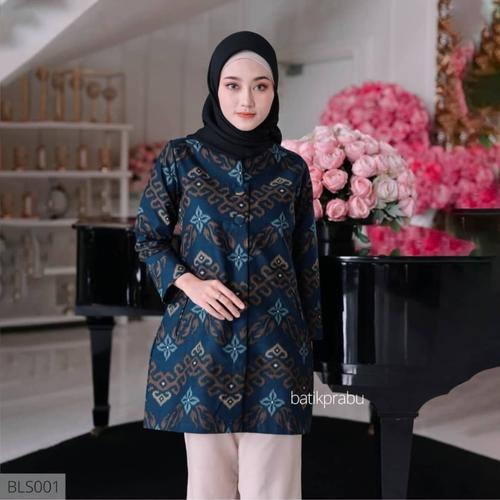 Foto Produk Baju Batik Wanita Dress Batik Atasan Batik Wanita Blouse Kantor GW11 - 5L dari Bunayyastore