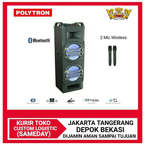 Foto Produk POLYTRON PORTABLE SPEAKER PTS2K25/PTS 2K25 Bluetotth +Mic Wireless 2pc dari DPRINCE