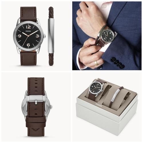 Jual Jam Fossil BQ2465SET Ledger brown 