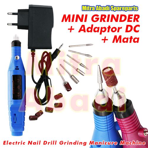 Foto Produk Mini Grinder Engraving Drill Gerinda Ukir Amplas + Adaptor DC + Mata - Hitam dari Mitra Abadi Spareparts