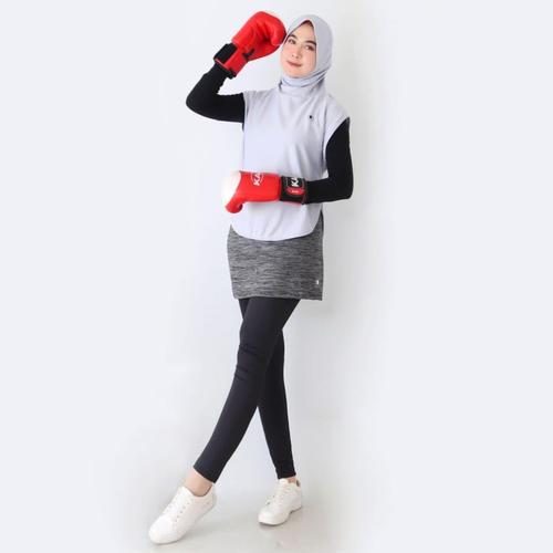 Foto Produk HITJAB - Rompi Vest Luaran Hijab Sport Olahraga Utk Lari Senam Sepeda - VEST GREY dari Hitjab & Co
