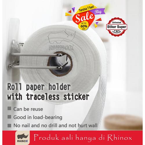 Foto Produk Tempat Tisu Tissue Gulung Toilet Roll Holder Dapur Gantungan Tempel - S dari RHINOX