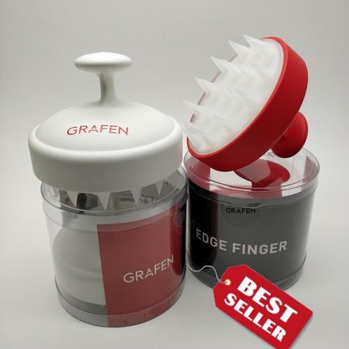 Foto Produk Grafen Edge Finger Soft Silicone Brush Sikat Shampoo Dandruff Massage - Putih dari DNA Mart