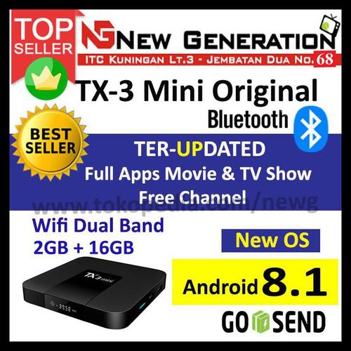 Foto Produk OS 7.1.2 Android Tv Box TANIX TX3 mini RAM 2GB ROM 16GB KODI Addons dari New Generation