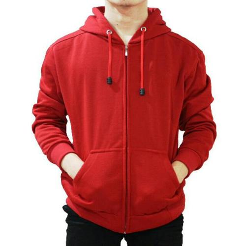 Foto Produk Best seller !!! Jaket Sweater Polos Hoodie Zipper/Resleting Merah - ZIPPER MERAH, M dari stuvco.sportswear