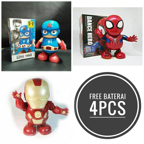 Foto Produk Mainan Anak Laki Laki / Dance Robot Hero Iron man Spiderman Capt Ameri dari fina fani store