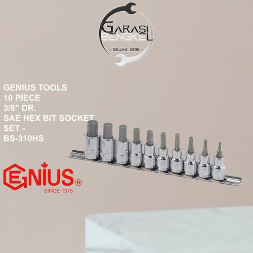 Jual Genius Tools 10 Pcs 3/8" Dr. SAE Hex Bit Socket Set - BS-310HS ...