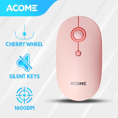 Foto Produk Acome Mouse Fashion Color Wireless Silent Click Ergonomic AM300 - Pink dari Acome Indonesia