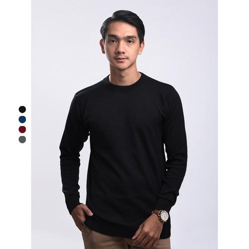 Foto Produk O-NECK POLOS KNIT SWEATER - Hitam, XL dari Gomuda