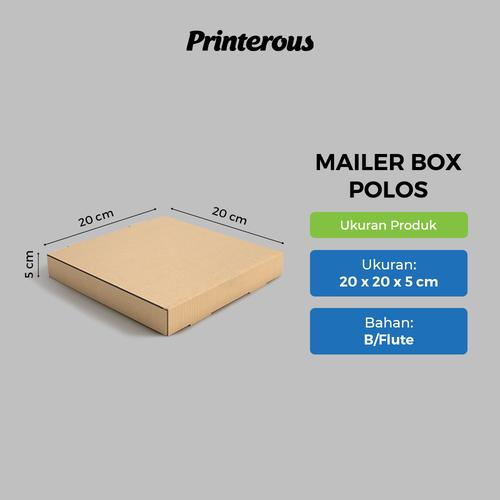Foto Produk Corrugated Box - Mailer Box Polos / Box Pizza Polos 20x20x5 cm dari Printerous