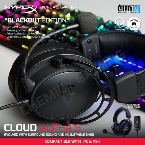 Jual HyperX Cloud Alpha S Blackout 7.1 Surround Sound Gaming Headset -  Jakarta Pusat - Chemicy Gaming | Tokopedia
