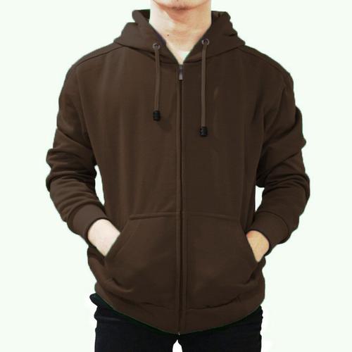 Foto Produk Best seller !!! Jaket Sweater Polos Hoodie Zipper/Resleting Coklat - ZIPPER COKLAT, M dari stuvco.sportswear