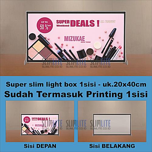 Gambar Super Slim Light box 1sisi 20x40cm - LED neon box tipis menu meja dari SLIMLITE Kota Surabaya Tokopedia