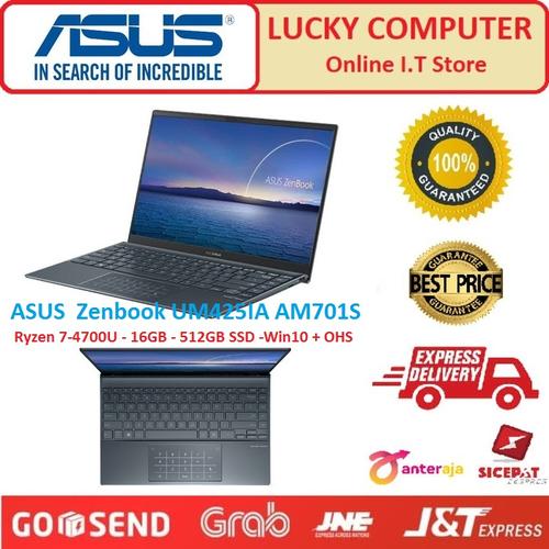 Jual Asus Zenbook UM425IA-AM701S Ryzen7-4700U/16GB/512GB SSD/Win10