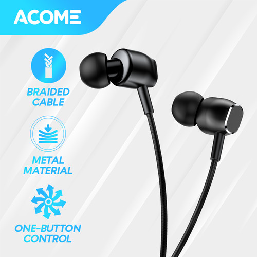 Foto Produk ACOME Headset Super Bass Microphone Semi In Ear Wired Earphone dari Acome Indonesia