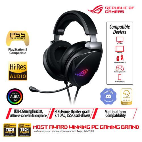 Gambar ASUS ROG Theta 7.1 Gaming Headset with AI Noise Cancelling Microphone dari Asus Component undefined Tokopedia