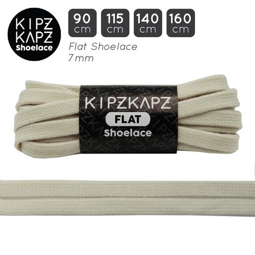 Foto Produk KipzKapz FS74 Powder White 90cm 115cm 140cm 160cm Tali Sepatu Pipih dari KipzKapz