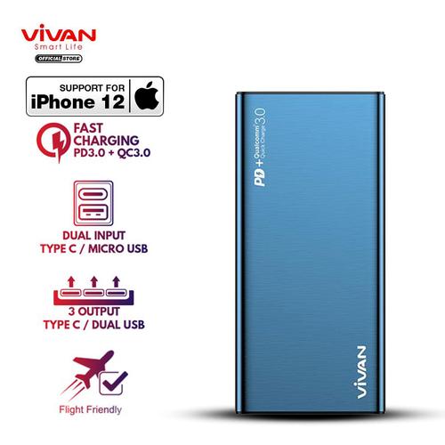 Foto Produk Power Bank 10000 mah VIVAN 2 USB Fast Charging QC3.0 PD 18W VPB-F10S - Biru dari VIVAN OFFICIAL SHOP