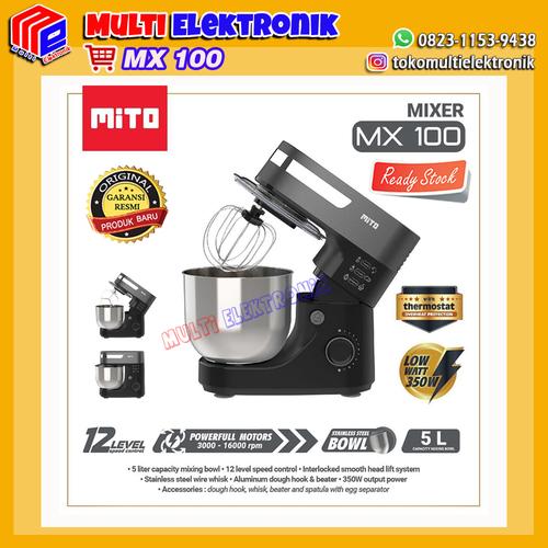 Foto Produk MITO STAND MIXER MX100 KAPASITAS 5 LITER TERBARU - MX 100 5L NEW RESMI - Hitam dari Multi Electronic