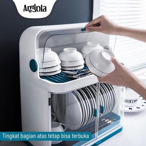 Foto Produk Rak Piring Lemari Plastic Dish Rack Tempat Wadah Rak Piring C48 - Biru dari Angola Official Store