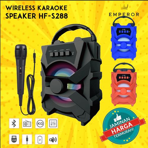 Foto Produk Speaker Bluetooth + Mic Karaoke HF S288 Spk Wirelles Portable MURAH!!. - Hitam dari TokoEmperor 1