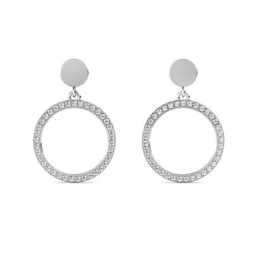 Foto Produk Cruz Round Earrings - Anting Crystal Swarovski by Her Jewellery - White Gold dari Her Jewellery