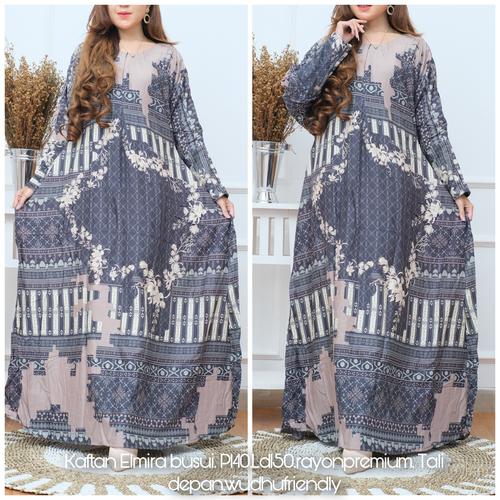 Foto Produk Kaftan elmira busui jumbo tali depan wudhu friendly dusty grey dari Callista-Shop