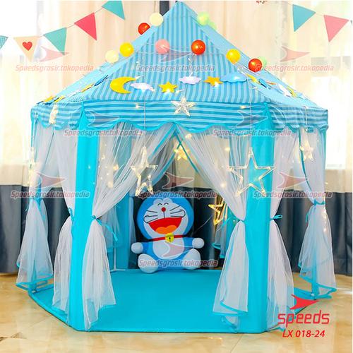 Foto Produk Tenda Anak Princess Model Rumah Tenda Mainan Anak Indoor 018-24 - Biru dari Speeds Official Store