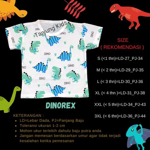 Foto Produk Baju kaos atasan bayi anak laki laki cowok full print murah kekinian - DINOREX, S dari Tanjung Kids