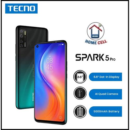 Foto Produk TECNO Spark 5 Pro Ram 4 Rom 128GB Garansi Resmi - Seabed Blue, 4/64 dari Home Cell