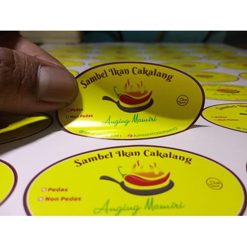 Foto Produk Cetak stiker label makanan A3 vinyl dari wismakreasi