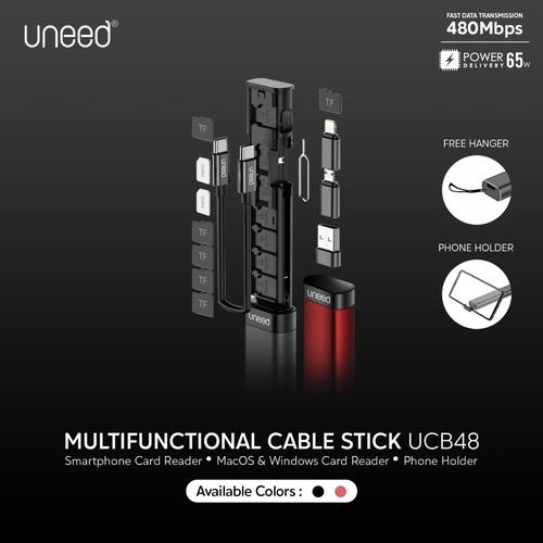 Foto Produk UNEED Kabel Set Multifungsi with Storage Fast Charging 65W - UCB48 - Hitam dari Uneed Indonesia