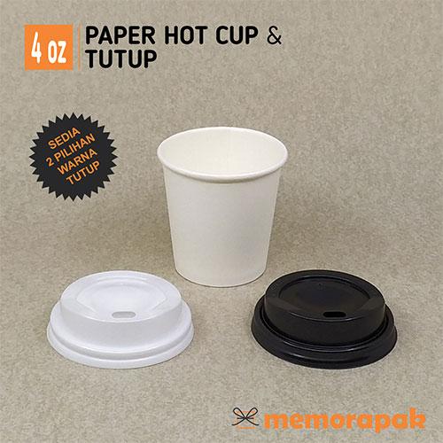 Jual Paper Cup 4 oz - Hot Cup + Tutup - Gelas Kertas Kopi Espresso ...