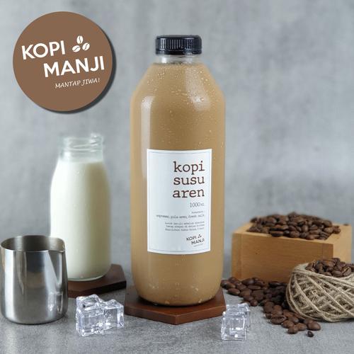 Foto Produk Kopi Susu Aren 1 liter / 1 ltr (KHUSUS INSTANT/SAME DAY) - No Sugar, Less Espresso dari Kopi Manji