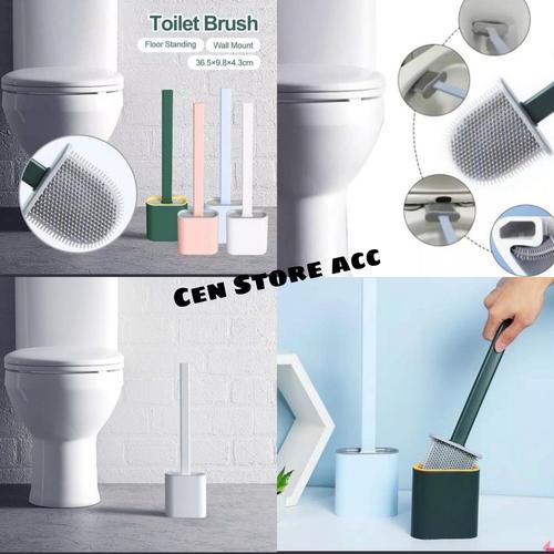 Foto Produk TJ-148 Sikat Wc Silikon Wadah Fleksibel Silicone Toilet Pembersih dari Cen store acc