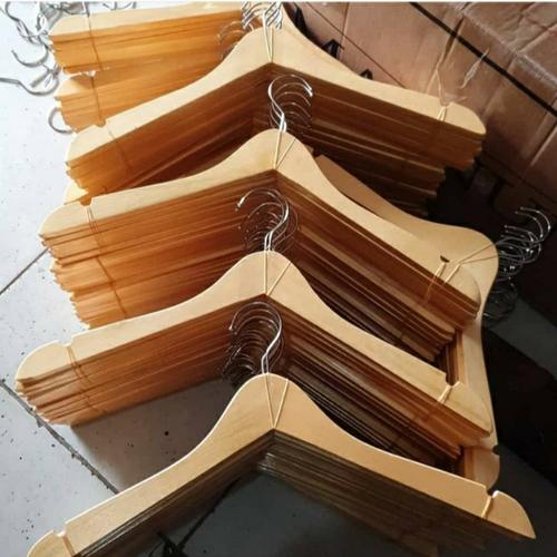 Foto Produk hanger kayu natural dewasa (1 pcs) dari peralatandisplayspm