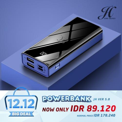 Foto Produk Power bank 10.000 MAH versi 5.0 jims honey - Biru dari J.COllection16