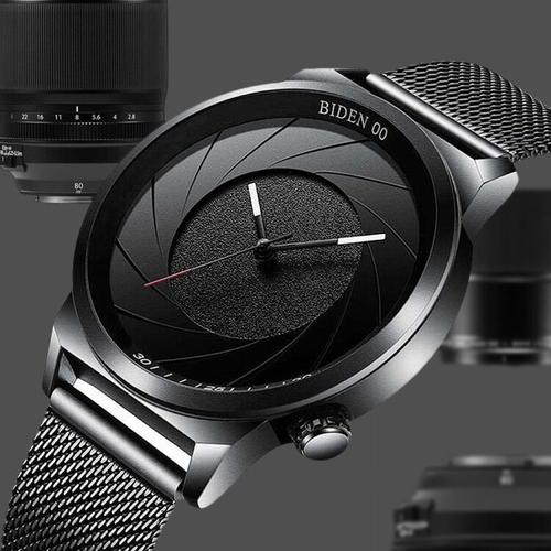 Foto Produk jam tangan pria Biden fashion analog bisnis pita jala - Hitam dari BIDEN Official Store