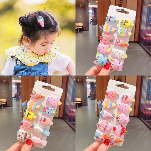 Foto Produk IK87 Jepit Rambut Anak Korea Ice Cream dan Unicorn Set 10 pcs - ice cream b dari Dneo Store