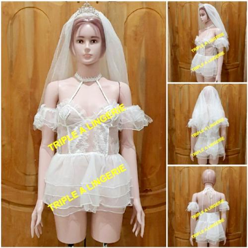 Foto Produk Sexy Lingerie Costume Wedding Murah Baju Tidur Kostum TA0678 Putih dari Lingerie Murah Jogja