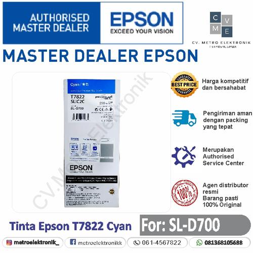 Gambar TINTA CATRIDGE EPSON SL D700 T782 T7821 T7822 T7823 T7824 T7825 T7826 - Biru dari MetroElektronik Official Kota Medan Tokopedia