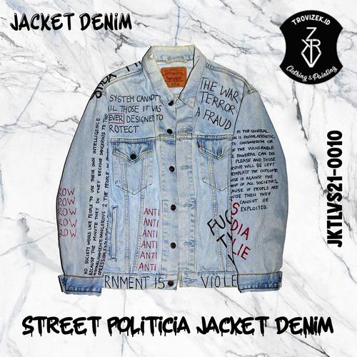 CUSTOM JAKET DENIM LUKIS TYPOGRAPHY 