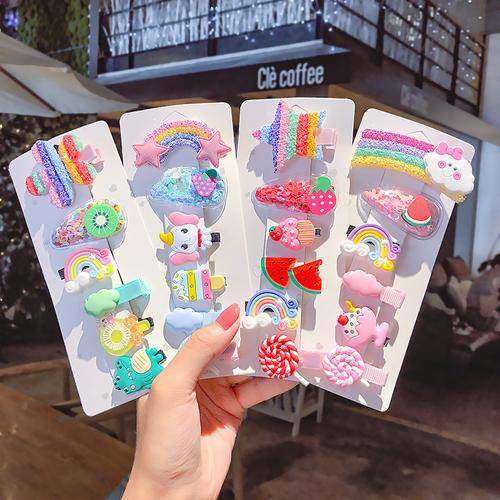 Foto Produk IK88 Jepit Rambut Korea Rainbow Set 6 pcs - person star dari EnnWen Online Store