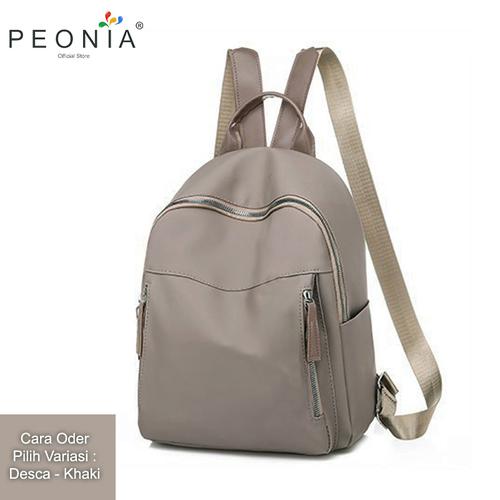 Foto Produk Peonia Tas Ransel Wanita Import Kantor Sekolah Kuliah Korea Desca Bag - Cokelat dari Peonia Official Store